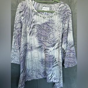 Alfred Dunner blouse XL 97% polyester 3% spandex